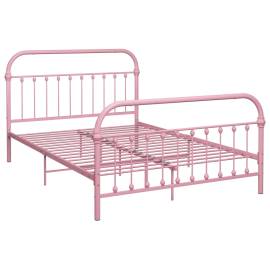 Cadru de pat, roz, 140 x 200 cm, metal, 2 image