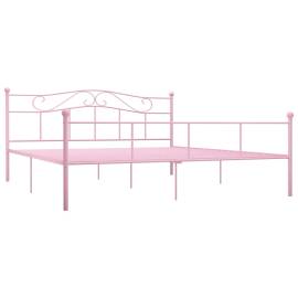 Cadru de pat, roz, 180 x 200 cm, metal, 2 image