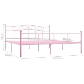 Cadru de pat, roz, 180 x 200 cm, metal, 6 image
