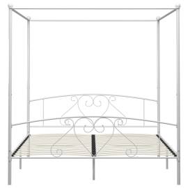 Cadru de pat cu baldachin, alb, 180 x 200 cm, metal, 3 image