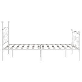 Cadru de pat cu bază din șipci, alb, 160 x 200 cm, metal, 4 image