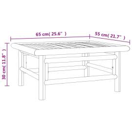 Set mobilier de grădină cu perne gri deschis, 7 piese, bambus, 11 image