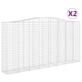 Coșuri gabion arcuite, 2 buc 400x50x200/220 cm, fier galvanizat, 2 image