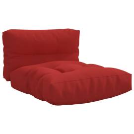 Perne de canapea din paleți, 2 buc. roșu, material textil, 2 image