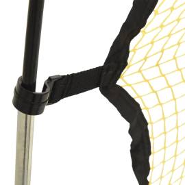 Plasă rebounder fotbal, negru și galben 183x85x120 cm poliester, 7 image