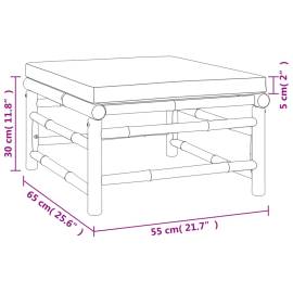 Set mobilier de grădină cu perne gri taupe, 3 piese, bambus, 9 image