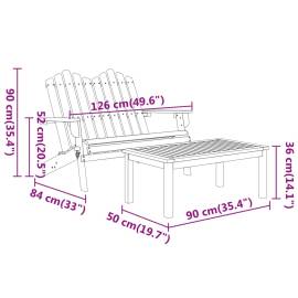 Set mobilier de grădină adirondack, 2 piese, lemn masiv acacia, 9 image