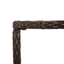 Masă de bar cu blat din sticlă, maro, 180x70x110 cm, poliratan, 5 image