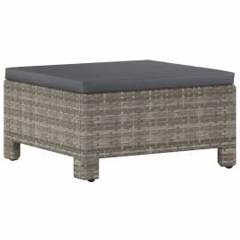 Set mobilier de grădină cu perne, 9 piese, gri, poliratan, 7 image