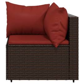 Canapele de colț de grădină cu perne, 2 buc., maro, poliratan, 5 image