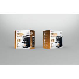 Espressor manual ecg esp 20301 negru, 1450 w,1.25 l, dispozitiv spumare, 20 bar, 22 image
