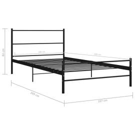 Cadru de pat, negru, 100 x 200 cm, metal, 7 image