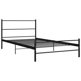 Cadru de pat, negru, 100 x 200 cm, metal, 2 image