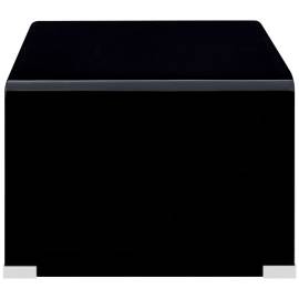 Măsuță de cafea, negru, 98x45x31 cm, sticlă securizată, 3 image