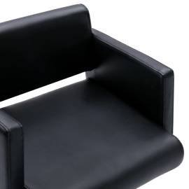 Scaun salon, negru, piele ecologică, 6 image