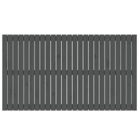 Tăblie de pat pentru perete, gri, 159,5x3x90 cm, lemn masiv pin, 4 image