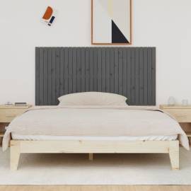 Tăblie de pat pentru perete, gri, 185x3x90 cm, lemn masiv pin, 3 image