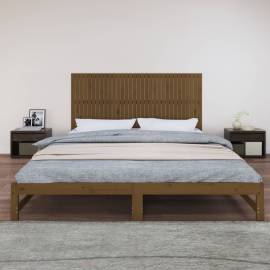 Tăblie de pat pentru perete, maro miere, 204x3x90 cm, 3 image