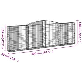 Coșuri gabion arcuite 3 buc. 400x30x120/140cm fier galvanizat, 6 image