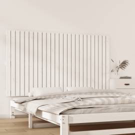 Tăblie de pat pentru perete, alb, 159,5x3x90 cm, lemn masiv pin