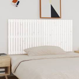 Tăblie de pat pentru perete, alb, 185x3x90 cm, lemn masiv pin