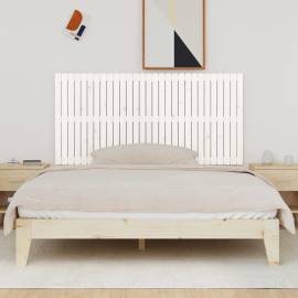 Tăblie de pat pentru perete, alb, 185x3x90 cm, lemn masiv pin, 3 image
