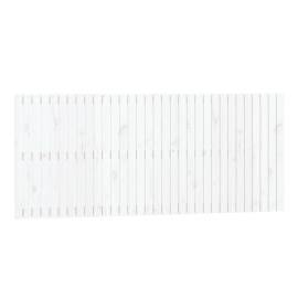 Tăblie de pat pentru perete, alb, 204x3x90 cm, lemn masiv pin, 2 image