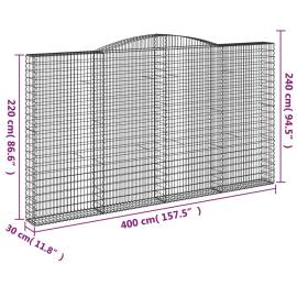 Coșuri gabion arcuite, 3 buc, 400x30x220/240cm, fier galvanizat, 6 image