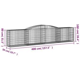 Coșuri gabion arcuite 2 buc, 400x50x80/100 cm, fier galvanizat, 6 image