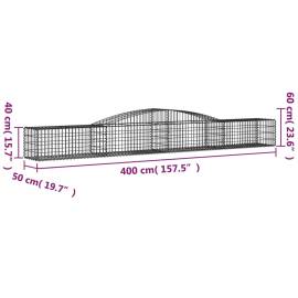 Coșuri gabion arcuite 4 buc, 400x50x40/60 cm, fier galvanizat, 6 image