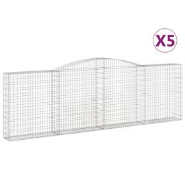 Coșuri gabion arcuite 5 buc. 400x30x120/140cm fier galvanizat, 2 image