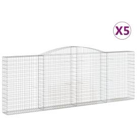 Coșuri gabion arcuite 5 buc, 400x30x140/160 cm, fier galvanizat, 2 image