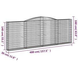 Coșuri gabion arcuite 5 buc, 400x30x140/160 cm, fier galvanizat, 6 image