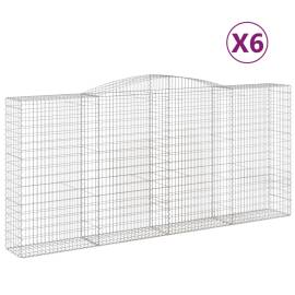 Coșuri gabion arcuite 6 buc, 400x50x180/200 cm, fier galvanizat, 2 image