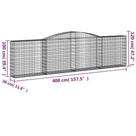 Coșuri gabion arcuite 8 buc, 400x30x100/120 cm fier galvanizat, 6 image