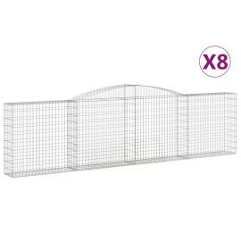 Coșuri gabion arcuite 8 buc, 400x30x100/120 cm fier galvanizat, 2 image