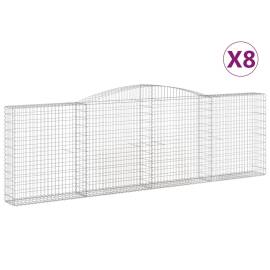 Coșuri gabion arcuite 8 buc. 400x30x120/140 cm fier galvanizat, 2 image