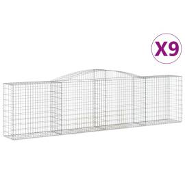 Coșuri gabion arcuite 9 buc, 400x50x100/120 cm fier galvanizat, 2 image