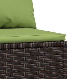 Canapea de mijloc cu perne, pentru grădină, maro, poliratan, 5 image