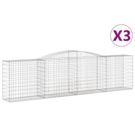 Coșuri gabion arcuite 3 buc, 400x50x100/120 cm fier galvanizat, 2 image