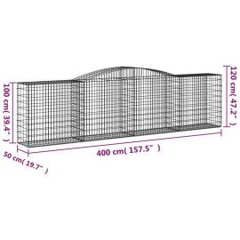 Coșuri gabion arcuite 3 buc, 400x50x100/120 cm fier galvanizat, 6 image