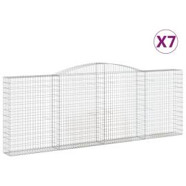 Coșuri gabion arcuite 7 buc, 400x30x140/160 cm, fier galvanizat, 2 image