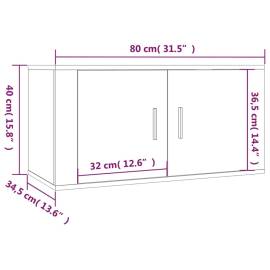 Dulapuri tv montate pe perete 2 buc stejar afumat, 80x34,5x40cm, 9 image