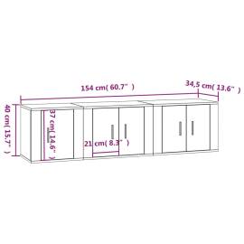 Set dulap tv, 3 piese, gri sonoma, lemn prelucrat, 10 image