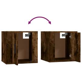 Set dulapuri tv, 2 piese, stejar fumuriu, lemn prelucrat, 7 image