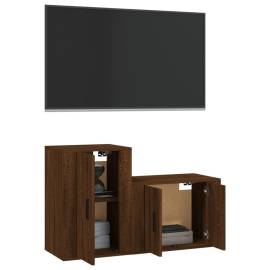 Set dulapuri tv, 2 piese, stejar maro, lemn prelucrat, 3 image