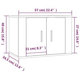 Set dulap tv, 2 piese, alb extralucios, lemn prelucrat, 8 image