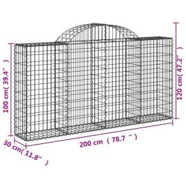 Coșuri gabion arcuite 13 buc, 200x30x100/120 cm fier galvanizat, 6 image