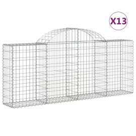 Coșuri gabion arcuite 13 buc, 200x30x80/100cm, fier galvanizat, 2 image