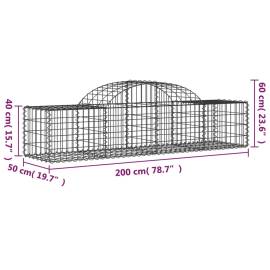 Coșuri gabion arcuite 14 buc, 200x50x40/60 cm, fier galvanizat, 6 image